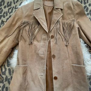 VINTAGE LEATHER FRINGE JACKET